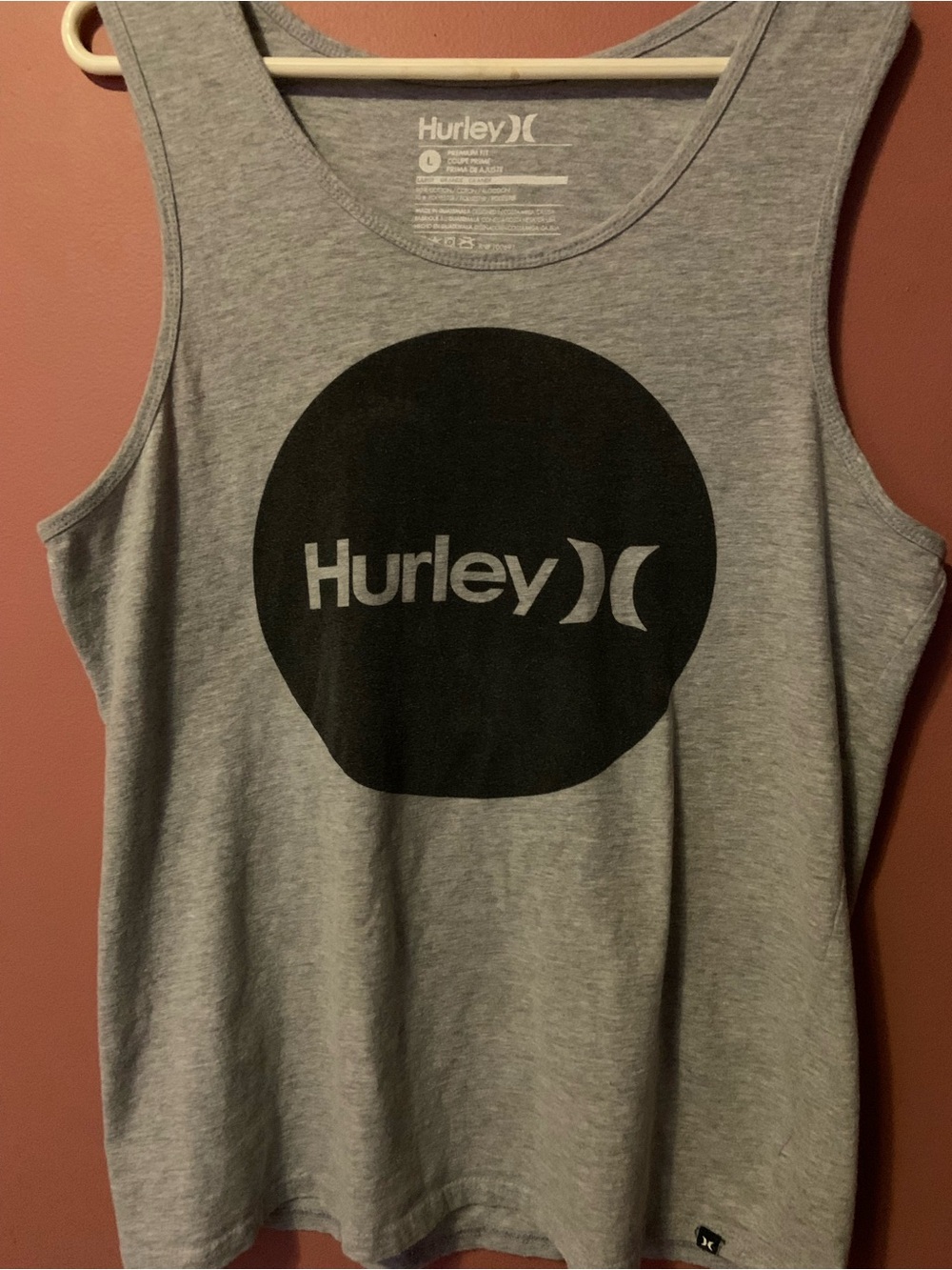 Hurley Premium Fit Tank Top Sleeveless shirt Grey Large